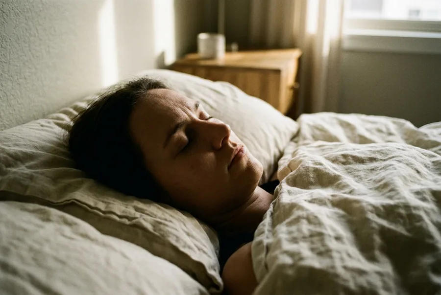 A sleeping profile in soft dawn light